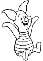 A coloring page of winnie the pooh - piglet